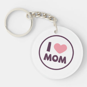 Simple I Love Mum Mother's Day Keychain