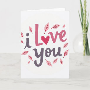 Simple I Love You Leaves Card