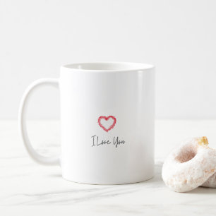 Simple I love you red heart Valentine's Day mug