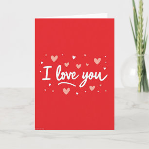 Simple I Love You Scattered Hearts Card