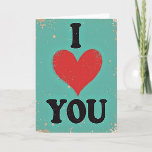 Simple I Love You Speckled Card
