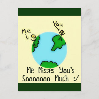 Simple I Miss You Postcard