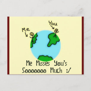 Simple I Miss You Postcard