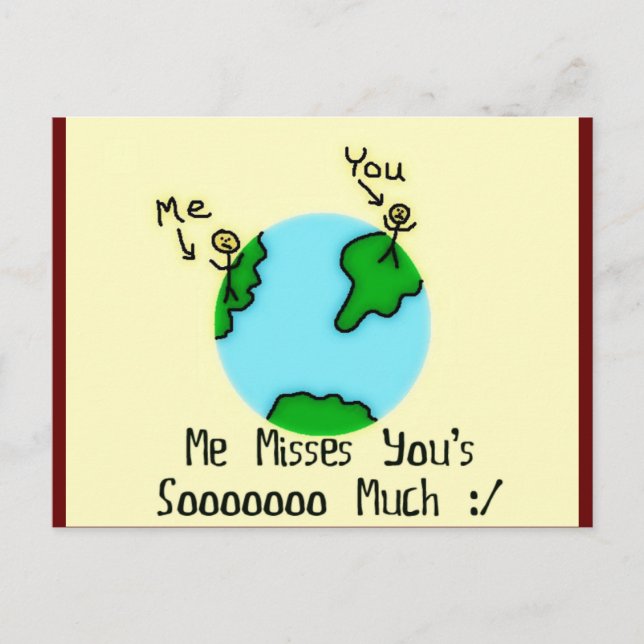 Simple I Miss You Postcard (Front)