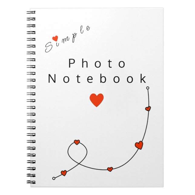 Simple illustration with hearts in minimalist notebook (Front)