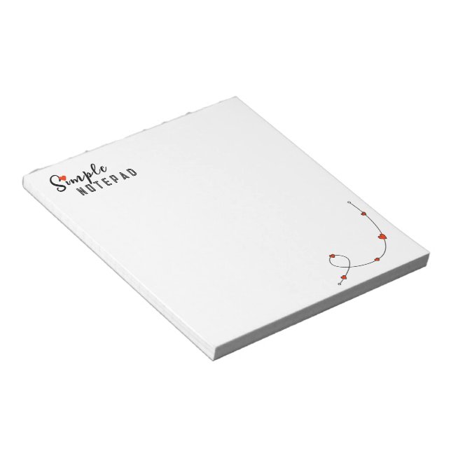 Simple illustration with hearts in minimalist notepad (Angled)