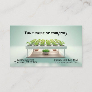 Simple image of an aerogarden business card