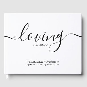 Simple In Loving Memory Photo Guest Book