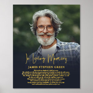 Simple In Loving Memory Psalm Memorial Photo Foil Prints