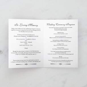 Simple in loving memory wedding program