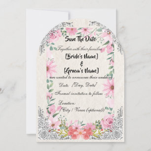 Simple Indian Wedding Save The Date Card Elegant