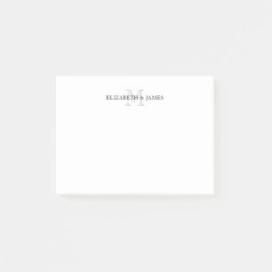 Simple Initial Couple Monogram Personalised Post-it Notes