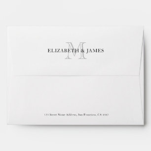 Simple Initial Couple Monogrammed Personalised Envelope