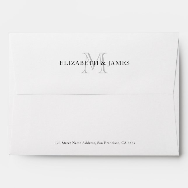 Simple Initial Couple Monogrammed Personalised Envelope (Back (Top Flap))