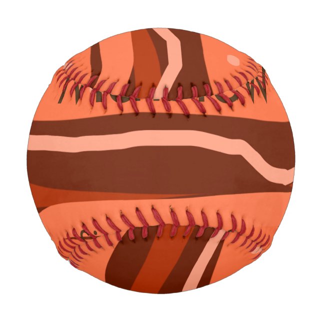 simple initial letter monogram add name brown art baseball (Front)