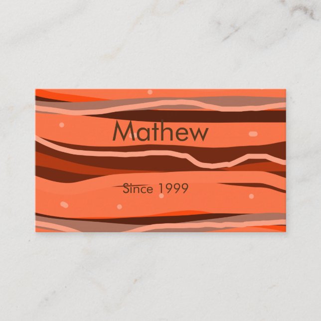 simple initial letter monogram add name brown art business card (Front)