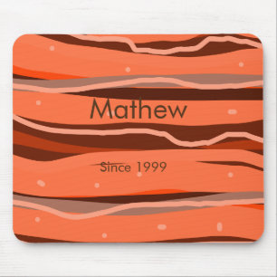 simple initial letter monogram add name brown art mouse pad