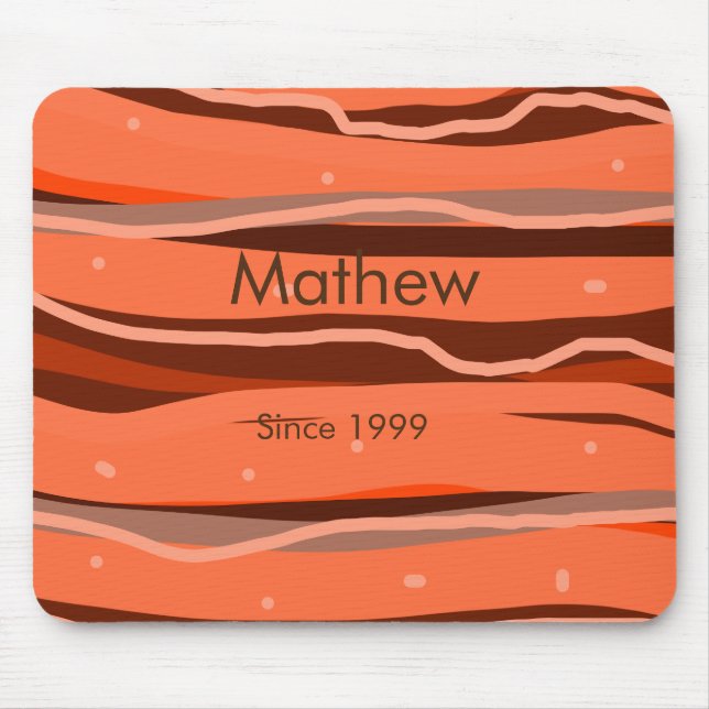 simple initial letter monogram add name brown art mouse pad (Front)