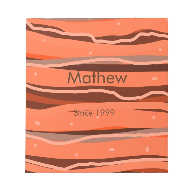 simple initial letter monogram add name brown art notepad (Front)