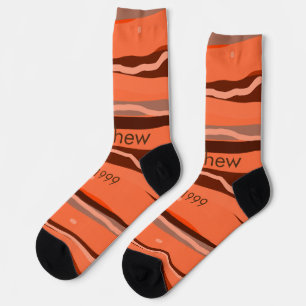 simple initial letter monogram add name brown art socks