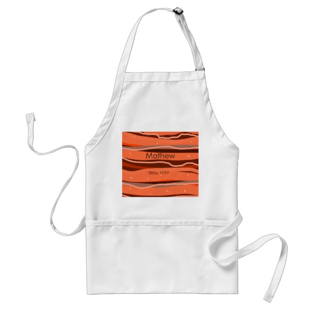 simple initial letter monogram add name brown art standard apron (Front)