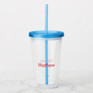 simple initial letter monogram add your name lett acrylic tumbler