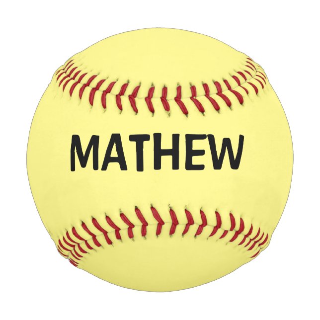 simple initial letter monogram add your name lett  baseball (Front)