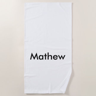 simple initial letter monogram add your name lett  beach towel