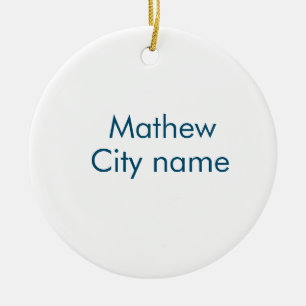 simple initial letter monogram add your name lett  ceramic ornament