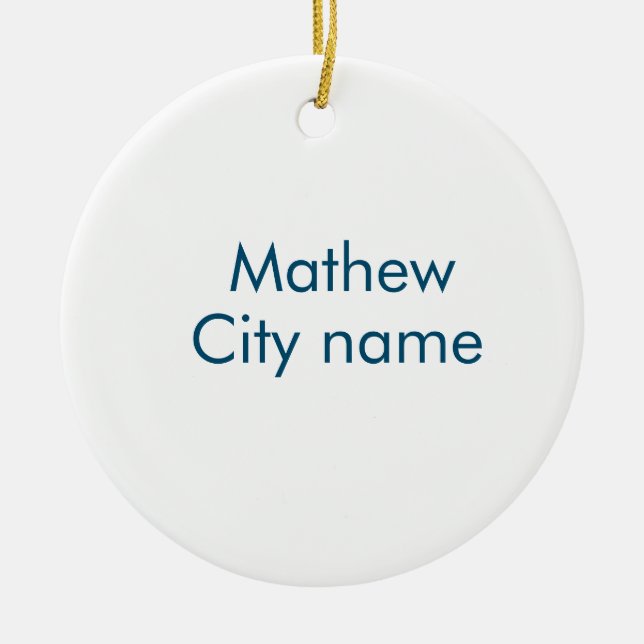 simple initial letter monogram add your name lett  ceramic ornament (Front)