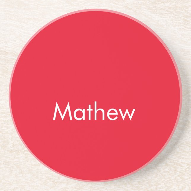 simple initial letter monogram add your name lett  coaster (Front)