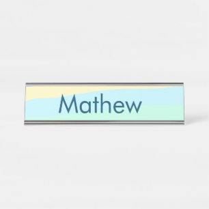 simple initial letter monogram add your name lett desk name plate