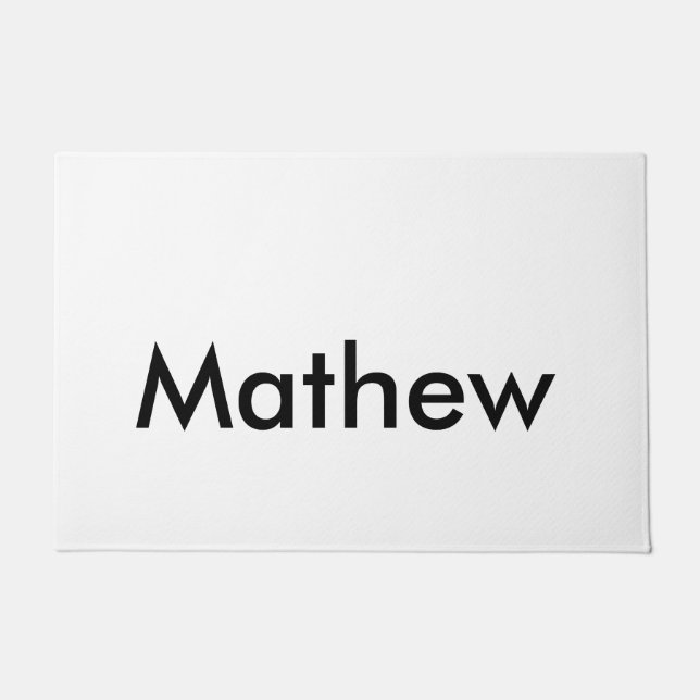 simple initial letter monogram add your name lett doormat (Front)