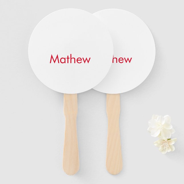 simple initial letter monogram add your name lett  hand fan (Front and Back)