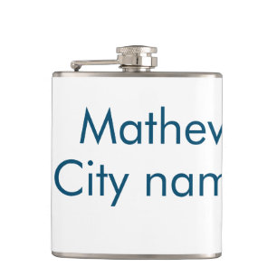 simple initial letter monogram add your name lett  hip flask