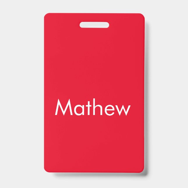 simple initial letter monogram add your name lett  ID badge (Front)
