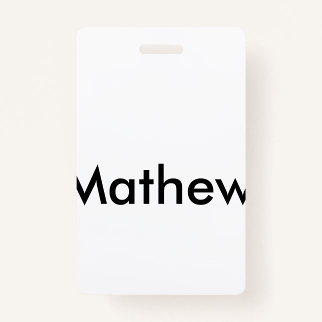 simple initial letter monogram add your name lett  ID badge (Front)