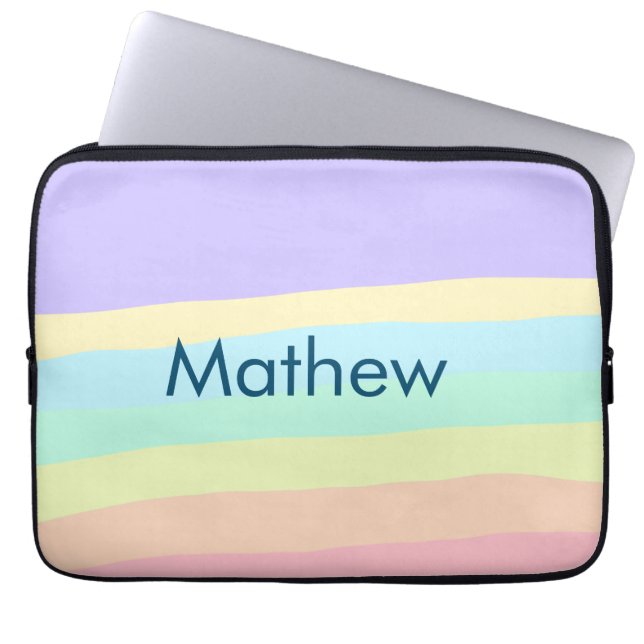 simple initial letter monogram add your name lett  laptop sleeve (Front)