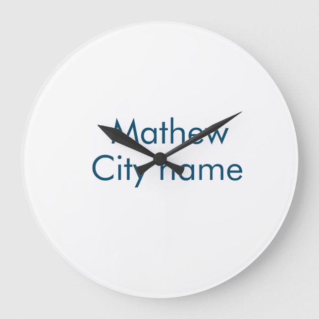 simple initial letter monogram add your name lett  large clock (Front)