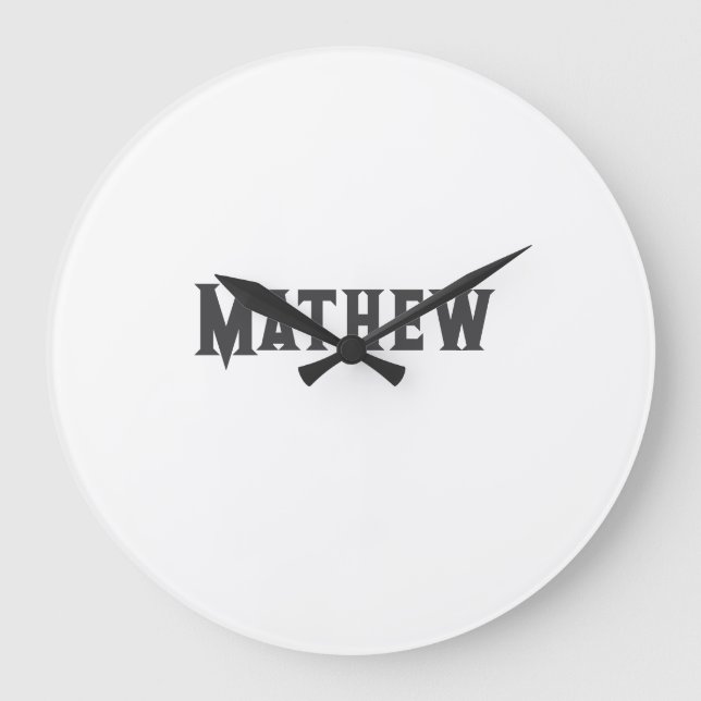 simple initial letter monogram add your name lett  large clock (Front)