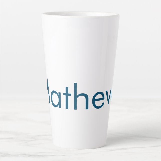 simple initial letter monogram add your name lett  latte mug (Front)