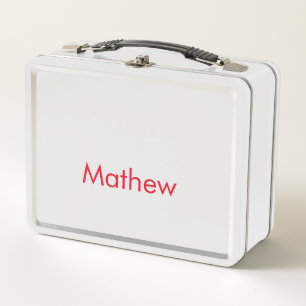 simple initial letter monogram add your name lett metal lunch box