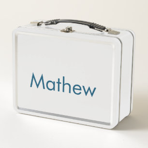simple initial letter monogram add your name lett metal lunch box