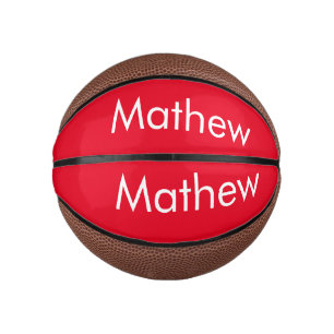 simple initial letter monogram add your name lett  mini basketball