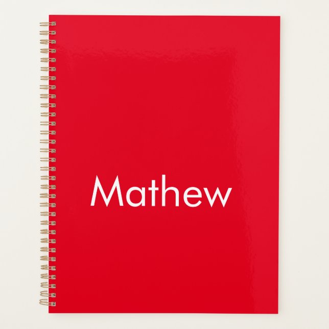 simple initial letter monogram add your name lett  planner (Front)