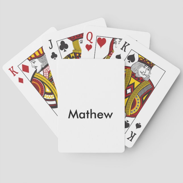 simple initial letter monogram add your name lett  playing cards (Back)