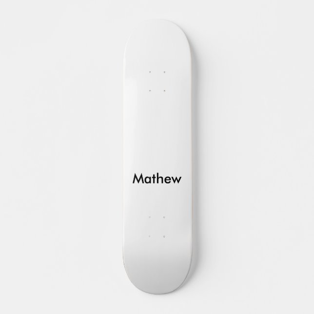 simple initial letter monogram add your name lett  skateboard (Front)