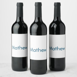 simple initial letter monogram add your name lett wine label