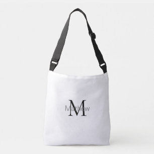 simple initial letter monogram add your name lette crossbody bag