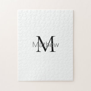 simple initial letter monogram add your name lette jigsaw puzzle